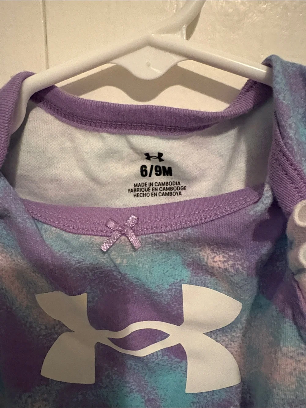 Under Armour Purple Tie-Dye Ruffle Sleeve One-Piece with Teal & Pink Accents